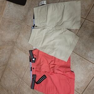 Club Room Coral and Beige Shorts Set